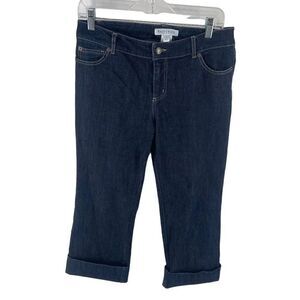 White House Black Market Women's Capri Jeans Denim Stretch Cuffed Size 6